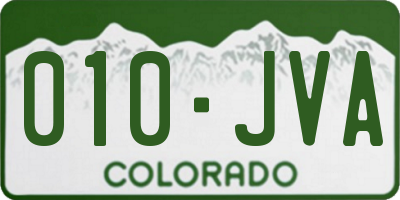 CO license plate 010JVA
