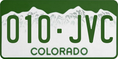 CO license plate 010JVC