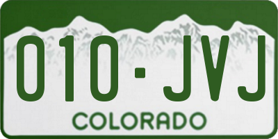 CO license plate 010JVJ