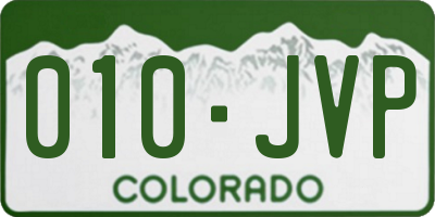 CO license plate 010JVP