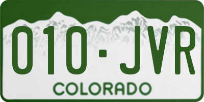 CO license plate 010JVR