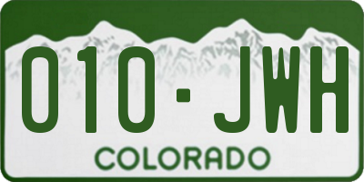 CO license plate 010JWH