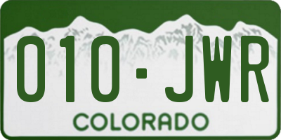CO license plate 010JWR