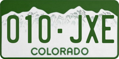 CO license plate 010JXE