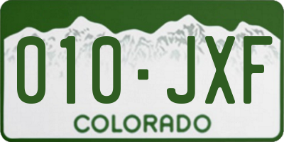 CO license plate 010JXF