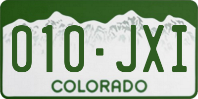 CO license plate 010JXI