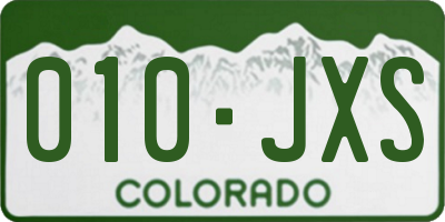 CO license plate 010JXS