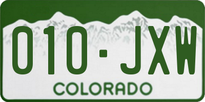 CO license plate 010JXW