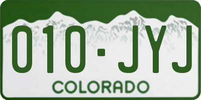 CO license plate 010JYJ