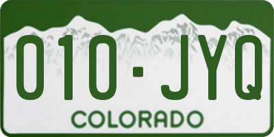 CO license plate 010JYQ