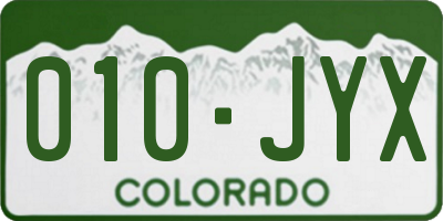 CO license plate 010JYX