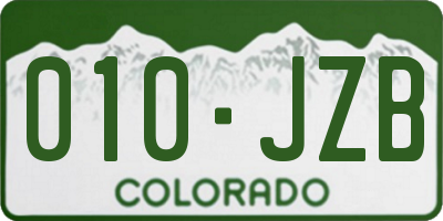 CO license plate 010JZB