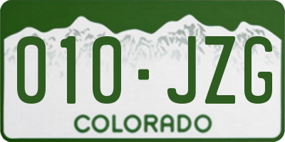 CO license plate 010JZG