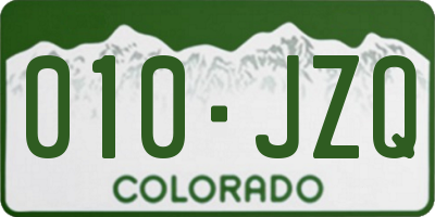 CO license plate 010JZQ