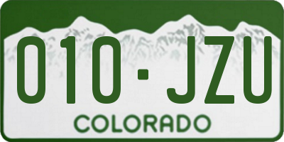 CO license plate 010JZU