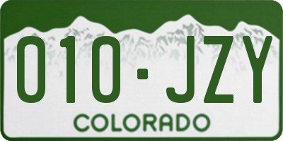 CO license plate 010JZY