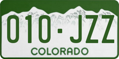 CO license plate 010JZZ