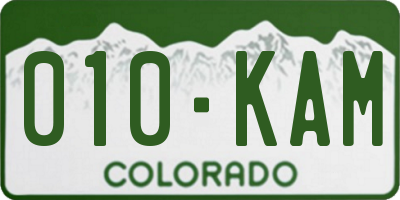 CO license plate 010KAM