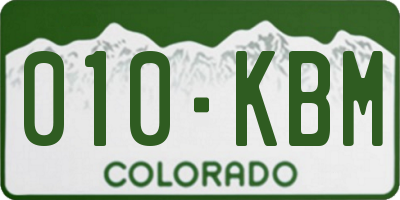 CO license plate 010KBM