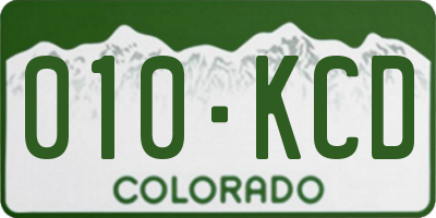 CO license plate 010KCD