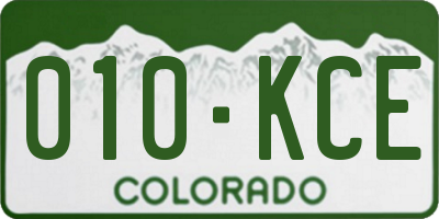 CO license plate 010KCE