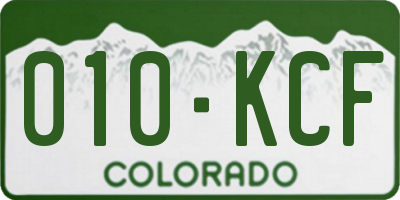 CO license plate 010KCF