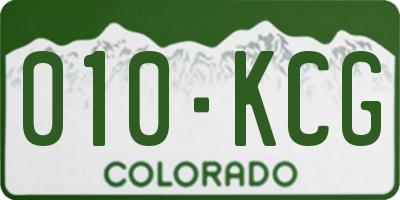 CO license plate 010KCG