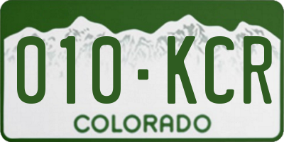 CO license plate 010KCR