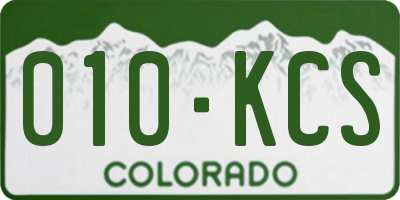 CO license plate 010KCS
