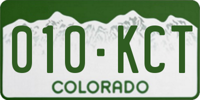 CO license plate 010KCT