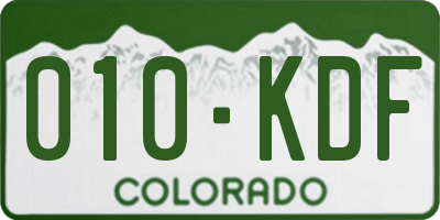CO license plate 010KDF