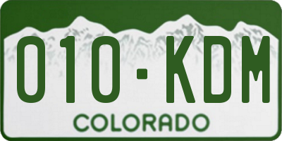 CO license plate 010KDM