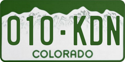 CO license plate 010KDN