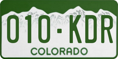 CO license plate 010KDR