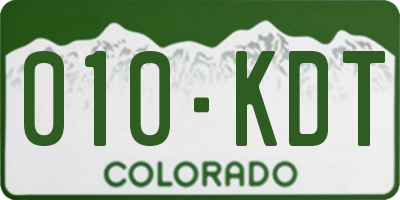 CO license plate 010KDT