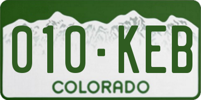 CO license plate 010KEB