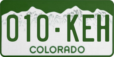 CO license plate 010KEH