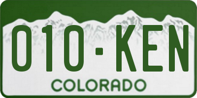 CO license plate 010KEN