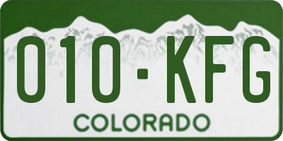 CO license plate 010KFG