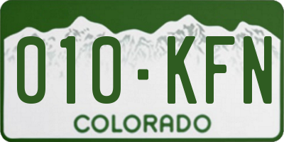 CO license plate 010KFN