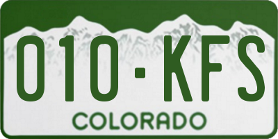 CO license plate 010KFS