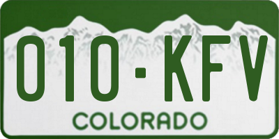 CO license plate 010KFV