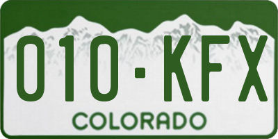 CO license plate 010KFX