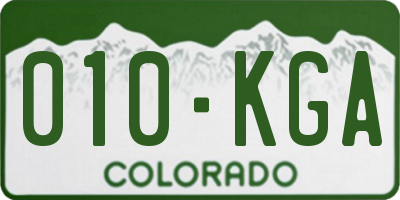 CO license plate 010KGA