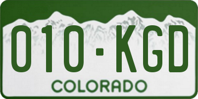 CO license plate 010KGD