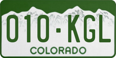 CO license plate 010KGL