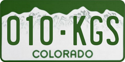 CO license plate 010KGS