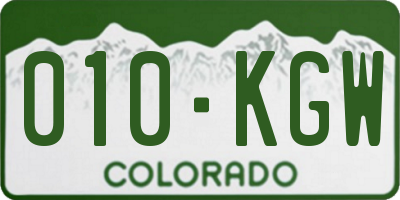 CO license plate 010KGW