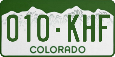 CO license plate 010KHF