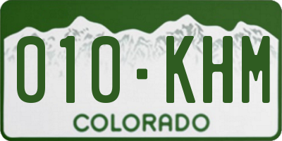CO license plate 010KHM